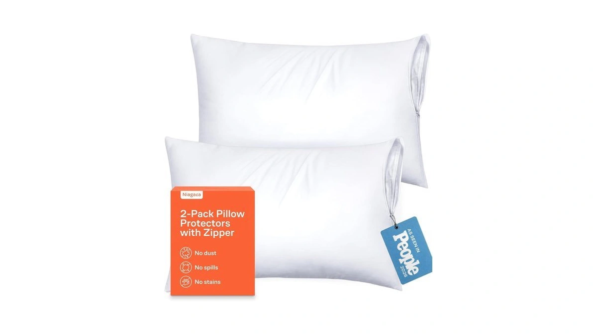 Ultra Soft Pillow Protectors With Zipper - Queen Size -