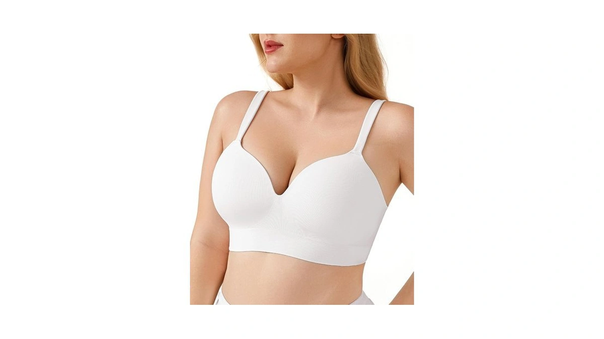 Popilush Seamless Bras For Women No Underwire White Small