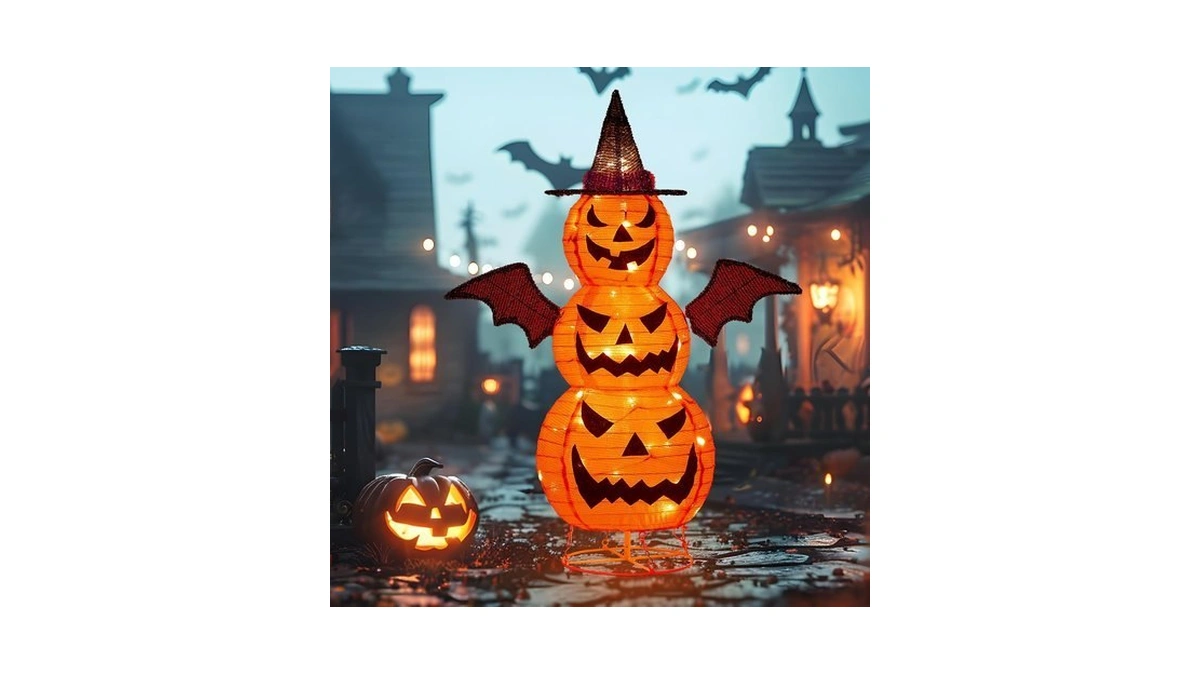 3ft-halloween Decorations Outdoor – 37 Inch Collapsible Pumpkin Man With
