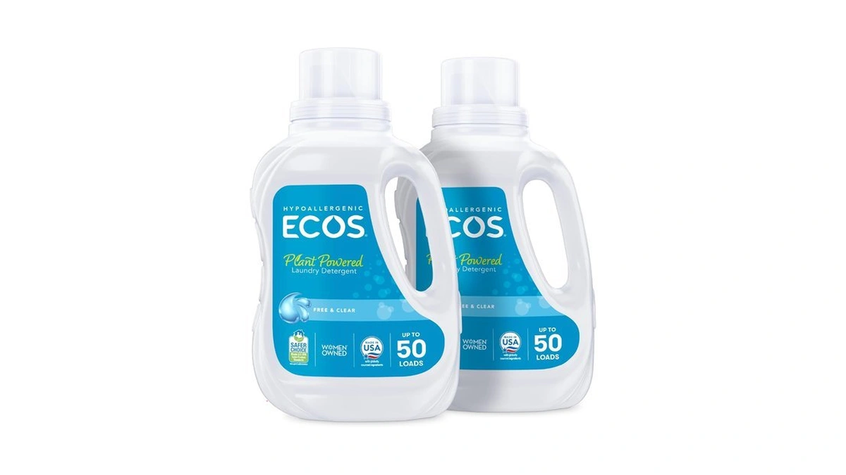 Ecos Laundry Detergent Liquid, Free & Clear, 50 Fl Oz