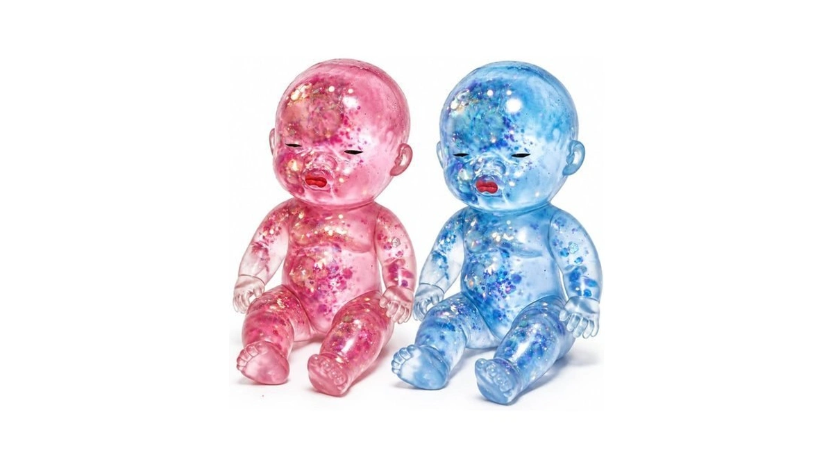 Baby Squishy Glitter Slow Rising Blue, Squishy Babies Sensory Fidget