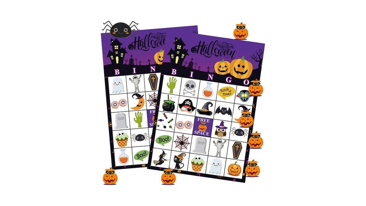 Funnlot Halloween Bingo Game For 24 Players, Party Games For