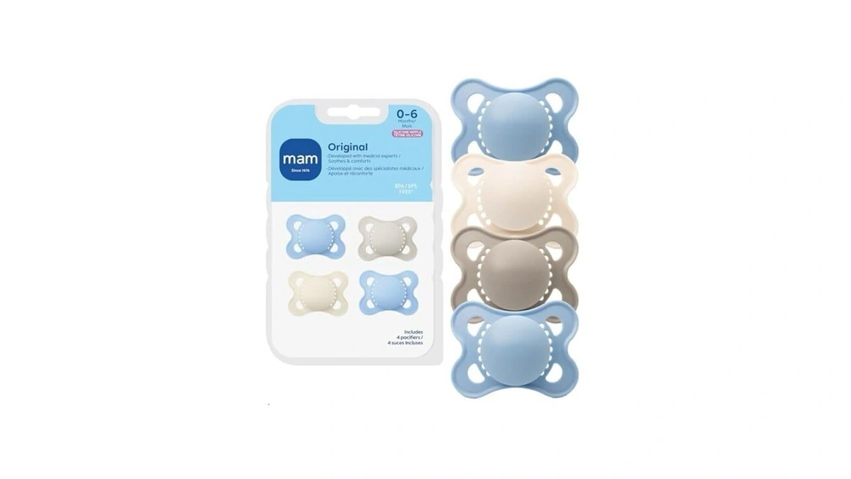Mam Original Baby Pacifier 0-6 Mths, Skin Soft Silicone Nipple,