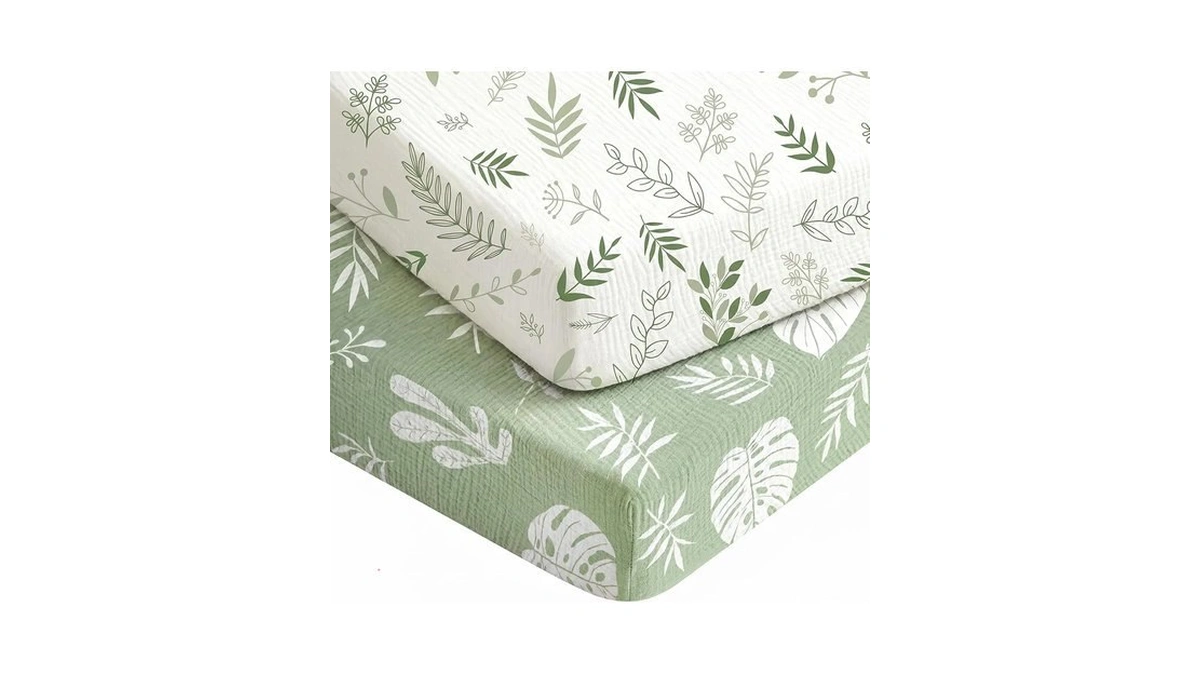 Trooer 2 Pack Baby Muslin Crib Sheets For Boys Girls
