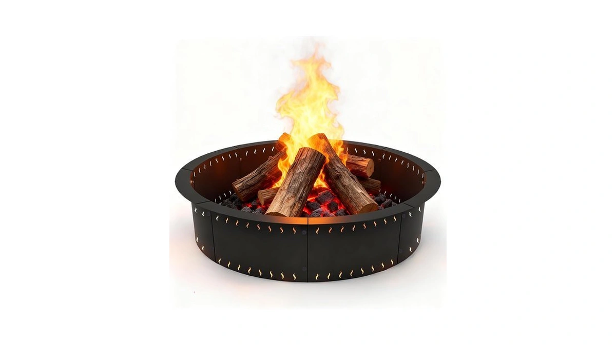 Allaren Smokeless Fire Pit Ring Insert, 36 Inch Firepit Ring