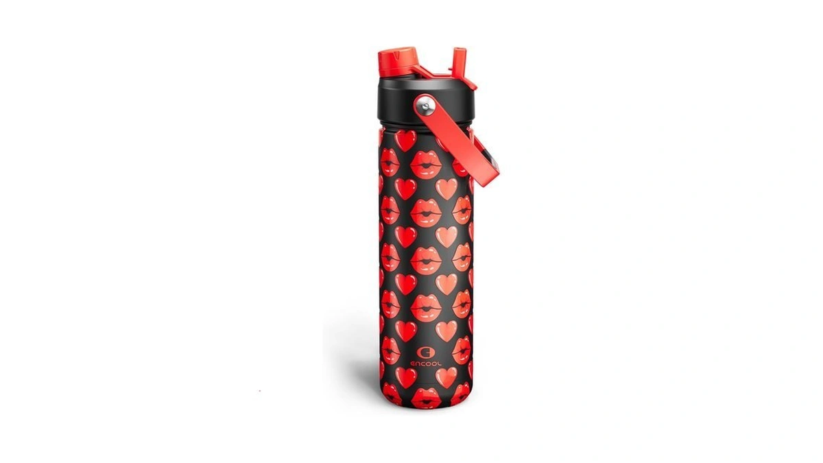 Encool Insulated Water Bottle With Straw Stainless Steel Water Bottle,