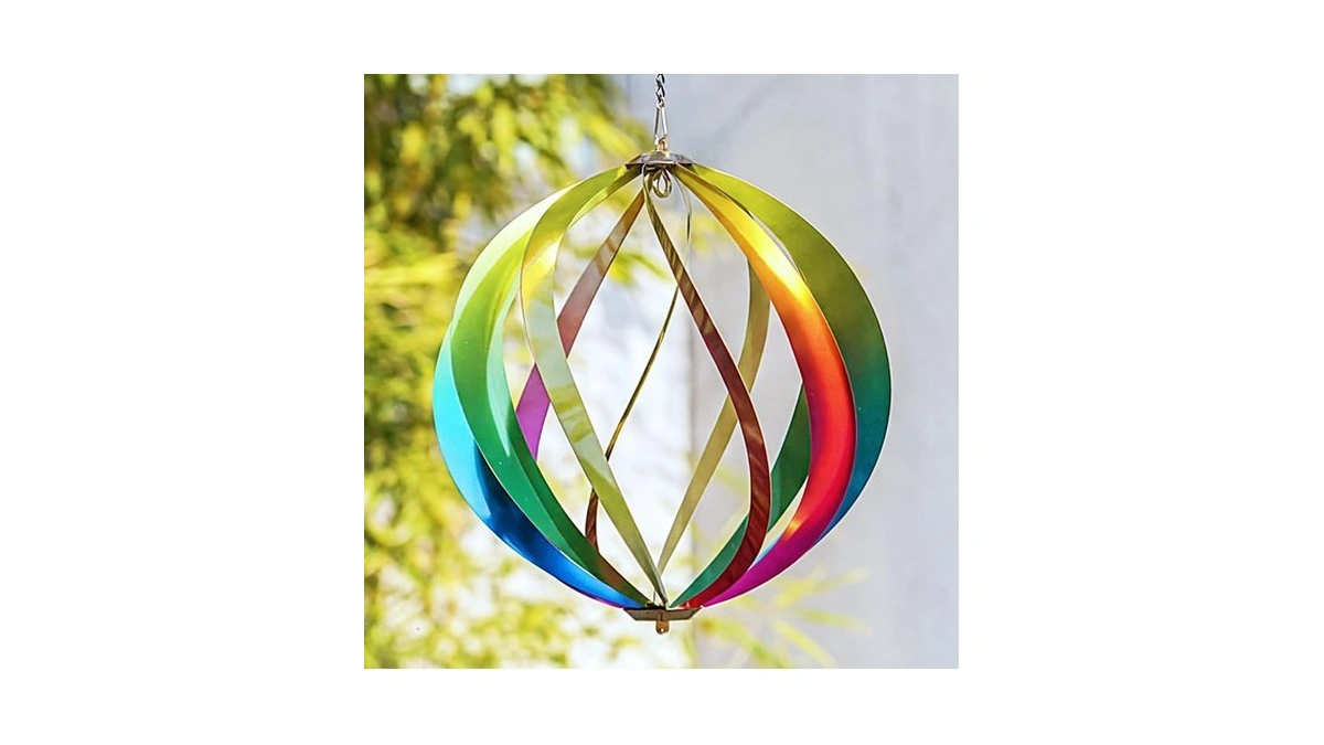 12" Hanging Wind Spinners Outdoor Assembly Required Rainbow 3d Metal