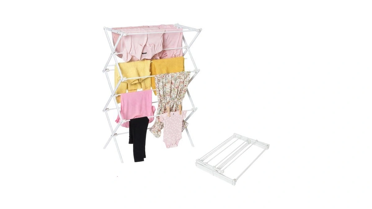 Honey-can-do 6-tier Collapsible Clothes Drying Rack, 30", No Assembly, Grey