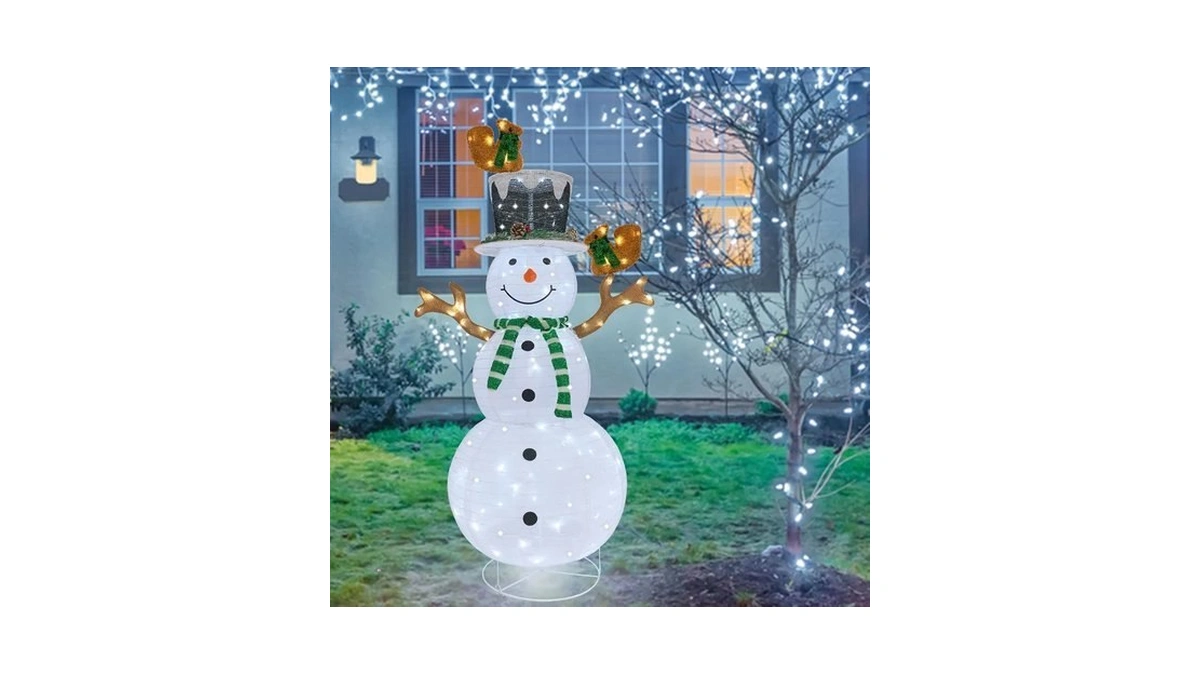 Outdoor Snowman Lighted, Pop-up Lighted Snowman Outdoor Christmas Decorations Prelit