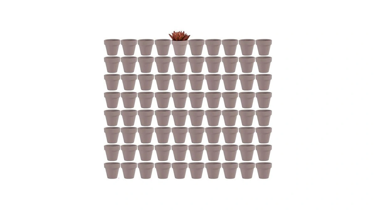 Yishang 2 Inch Grey Small Terracotta Pots With Drainage Holes,mini