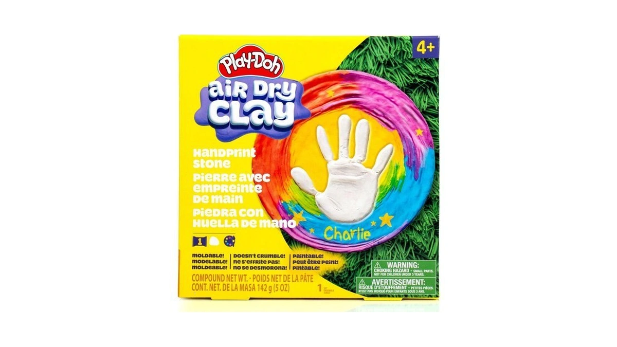 Play-doh Air Dry Clay Handprint Stone, Includes Reusable Mold, 5
