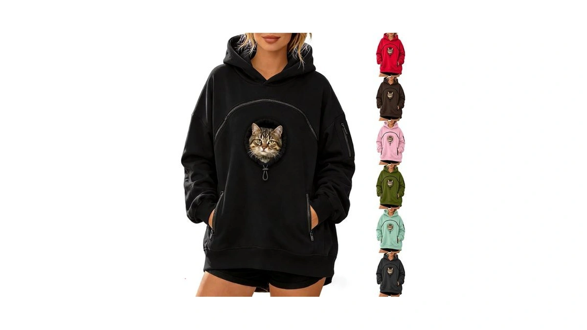 Gahiedim Pet Pouch Hoodie,cat Hoodie With Pouch Plus Size Pet