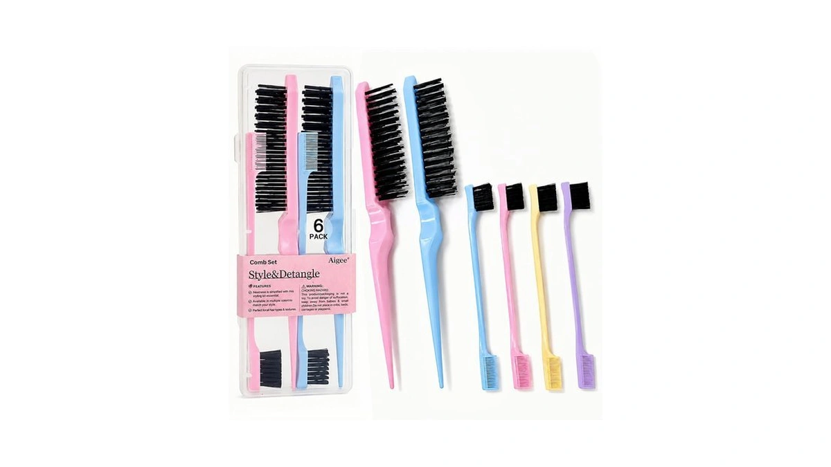 Aigee Slick Back Hair Brush & Edge Brushes And Combs
