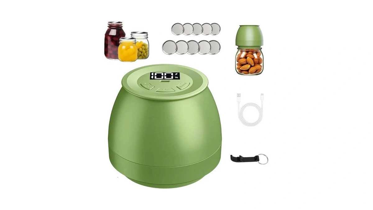 Vuebee Electric Mason Jar Vacuum Sealer For Regular, Wide Mouth