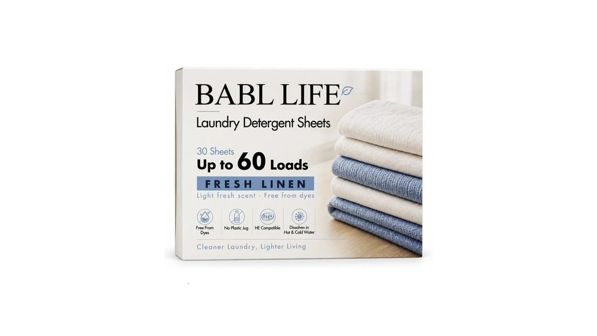 Babl Life Laundry Detergent Sheets (30 Count, Fresh Linen)