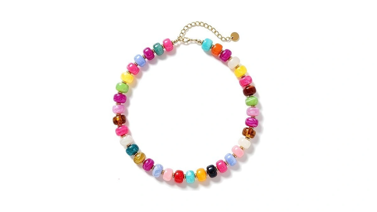 Lmzpjzml Chunky Colorful Beaded Necklaces For Women Big Bead Boho