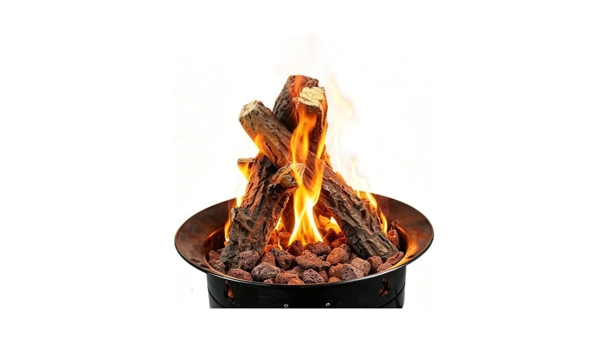 Mrgas Log 3pcs Gas Fireplace Logs, Heat Resistant, Realistic