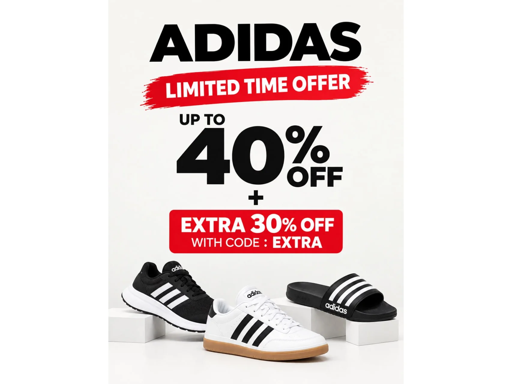 Adidas Limited Time Offer UP TO 40 % OFF + EXTRA 30% OFF